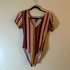Never worn multi color striped bodysuit